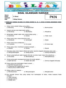 Soal Ulangan Harian Kelas II PKN PDF