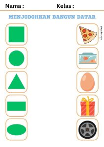 MENJODOHKAN GAMBAR Menjodohkan gambar tk Bangun datar kelas 1 sd