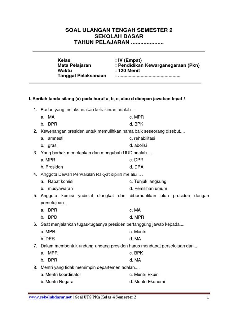 7 Fakta Penting tentang Kisi Kisi Soal UTS PKN Kelas 4 Semester 2 yang Wajib Diketahui Orang Tua di Tahun 2026