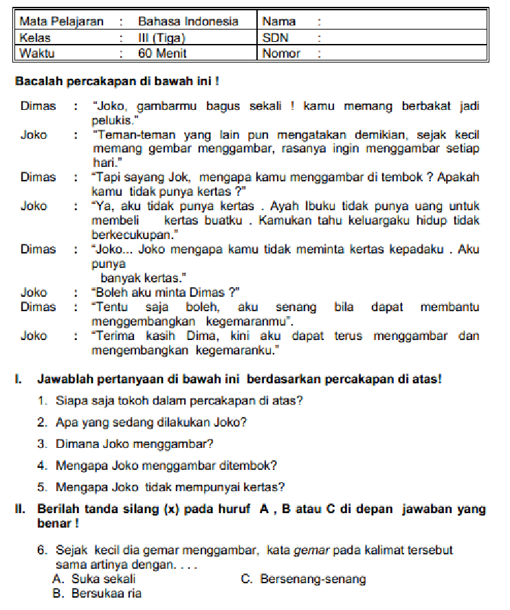 Jangan Sampai Ketinggalan 5 Contoh Soal Kelas 3 SD Semester 2 Makassar 2026 Jangan Sampai Ketinggalan 5 Contoh Soal Kelas 3 SD Semester 2 Makassar 2026