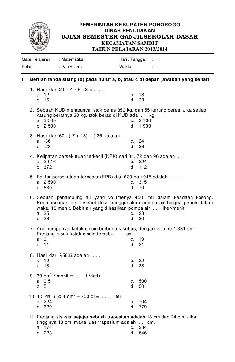 Wajib Tahu 7 Rahasia Kisi Kisi Soal UTS Kurikulum 2013 Kelas 4 Semester 1 Tahun 2026