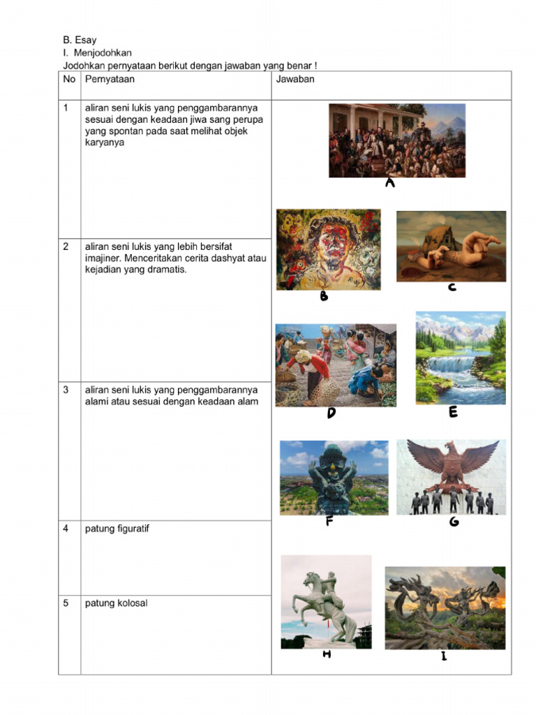Soal Menjodohkan Seni Budaya Kelas 3 SMP PDF Soal Menjodohkan Seni Budaya Kelas 3 SMP PDF
