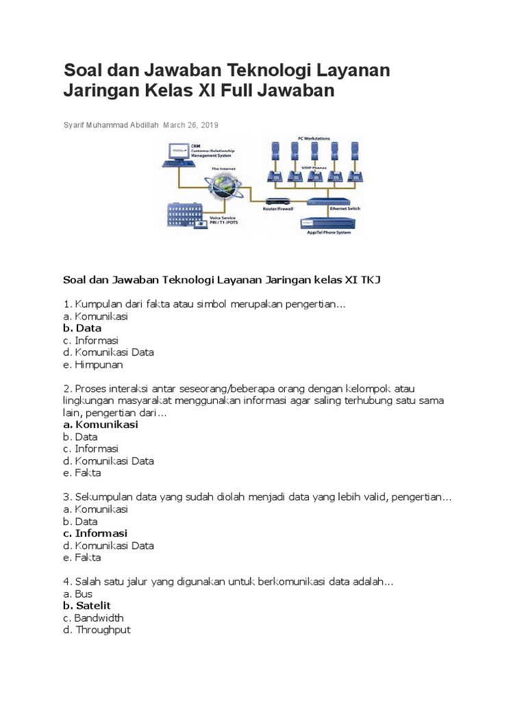 7 Contoh Soal Teknologi Layanan Jaringan Kelas 11 Semester 2 Kuasai Sebelum Ujian 7 Contoh Soal Teknologi Layanan Jaringan Kelas 11 Semester 2 Kuasai Sebelum Ujian