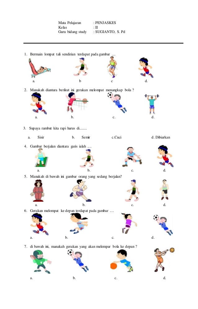 Contoh Soal Menjodohkan Penjaskes Kelas 1 SD Semester 2 yang Wajib Diketahui Orang Tua Agar Anak Jago Gerak Contoh Soal Menjodohkan Penjaskes Kelas 1 SD Semester 2 yang Wajib Diketahui Orang Tua Agar Anak Jago Gerak