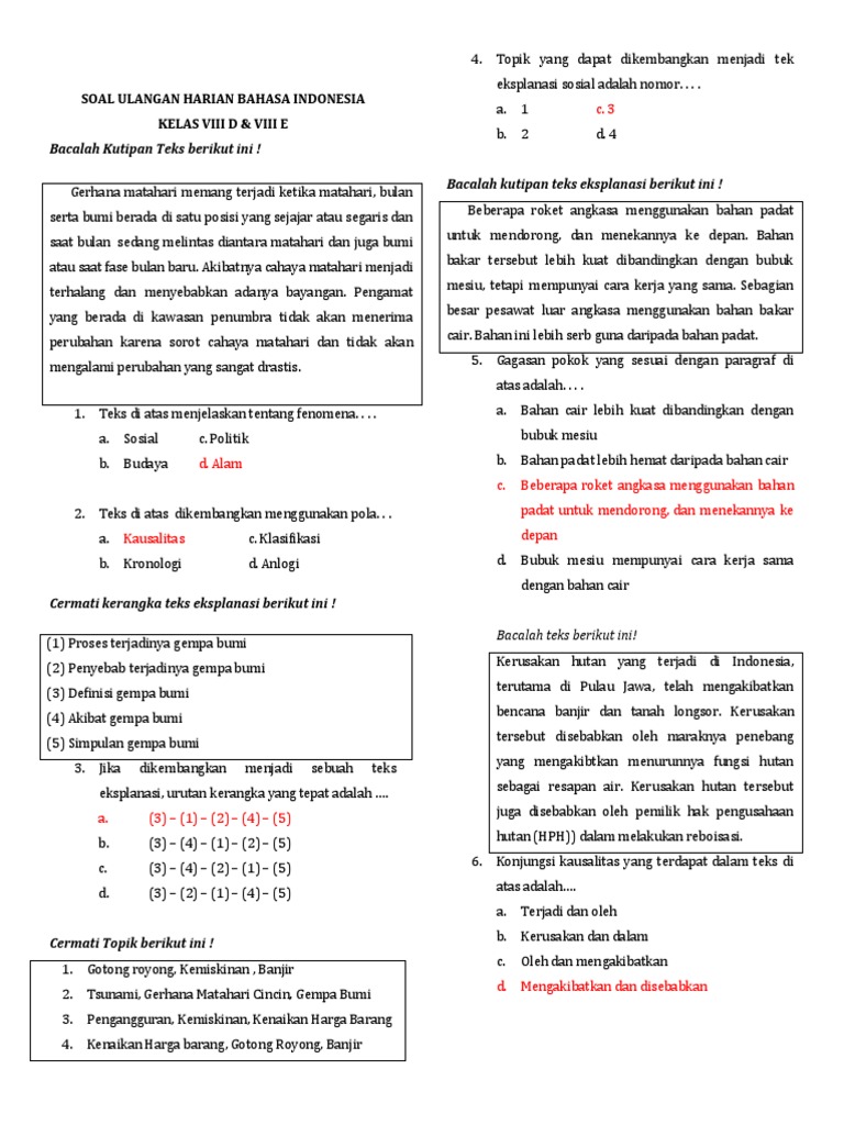 Ternyata 7 Contoh Soal Teks Eksplanasi Kelas 8 Semester 2 yang Wajib Kamu Kuasai Sekarang Ternyata 7 Contoh Soal Teks Eksplanasi Kelas 8 Semester 2 yang Wajib Kamu Kuasai Sekarang