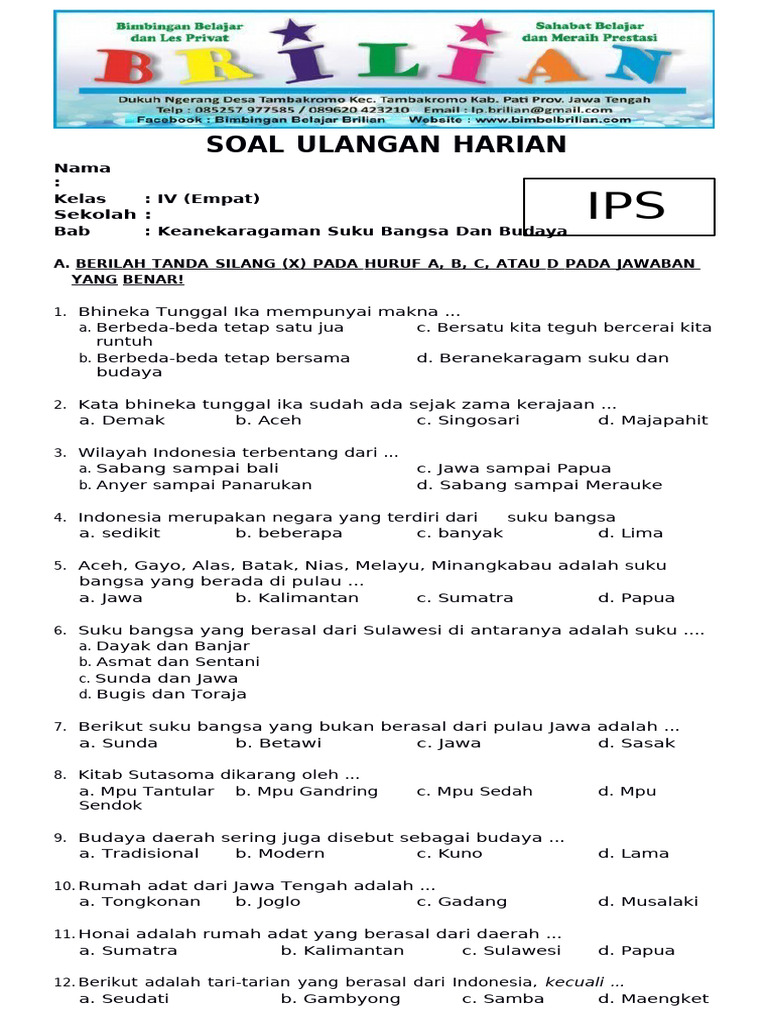 5 Cara Kuasai contoh soal ips kelas 2 sd tentang keanekaragaman budaya Sebelum Ujian 2026 5 Cara Kuasai contoh soal ips kelas 2 sd tentang keanekaragaman budaya Sebelum Ujian 2026
