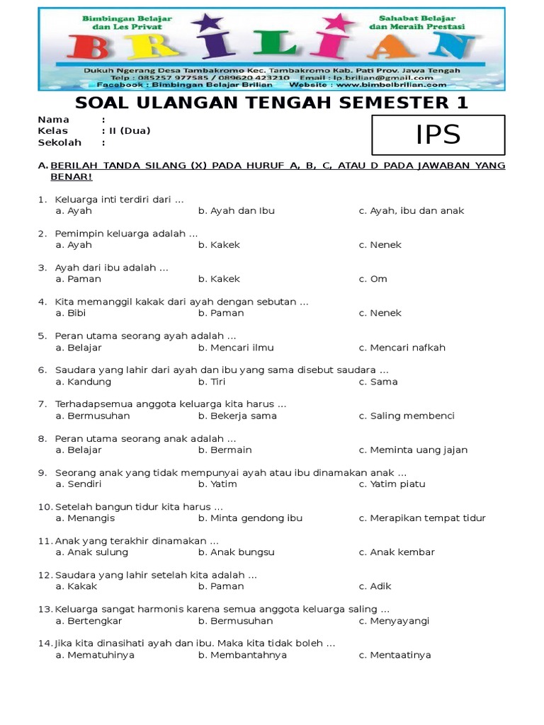 7 Rahasia Contoh Soal IPS Kelas 2 SD Semester 2 yang Bikin Nilai Meningkat di 2026 7 Rahasia Contoh Soal IPS Kelas 2 SD Semester 2 yang Bikin Nilai Meningkat di 2026