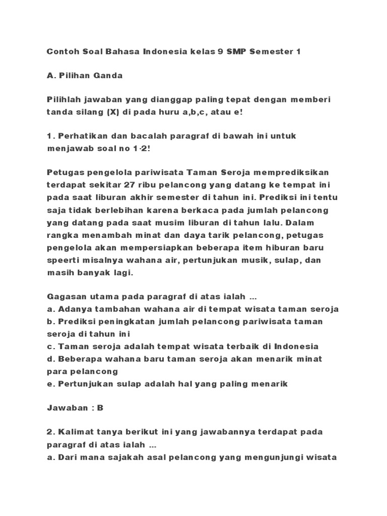Rahasia Skor Tinggi Lewat Bocoran soal bahasa indonesia smp kelas 9 semester 1 Terbaru Rahasia Skor Tinggi Lewat Bocoran soal bahasa indonesia smp kelas 9 semester 1 Terbaru