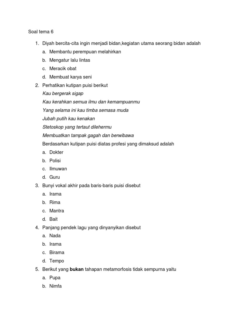 Ternyata Ini Kunci Jawaban Soal Tema 6 Kelas 4 SD Subtema 2 Paling Akurat Ternyata Ini Kunci Jawaban Soal Tema 6 Kelas 4 SD Subtema 2 Paling Akurat