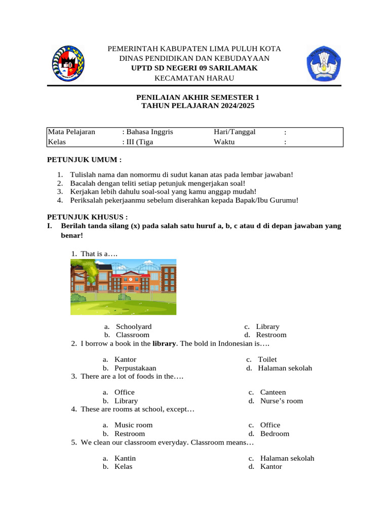 Wajib Tahu Link Download Soal UKK Semester 2 Kelas 3 SD Bahasa Inggris Terbaru Wajib Tahu Link Download Soal UKK Semester 2 Kelas 3 SD Bahasa Inggris Terbaru