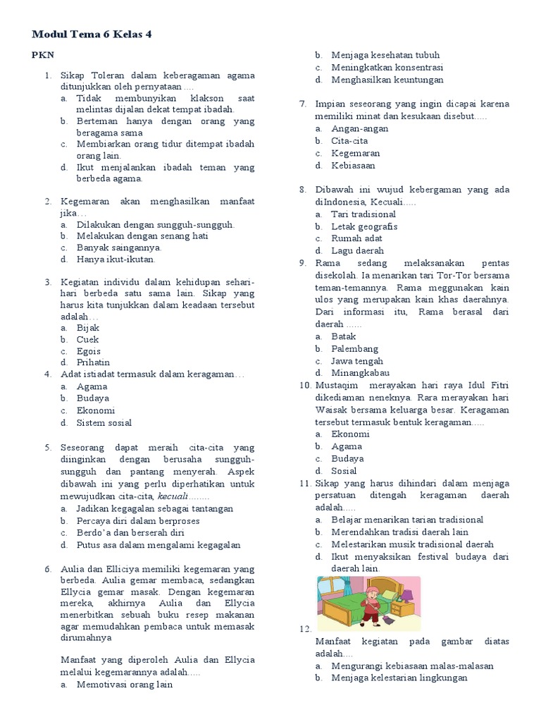 Wajib Tahu Rahasia Lulus Ujian dengan Soal Tema 6 Kelas 4 Semester 2 Revisi 2017 Terbaru