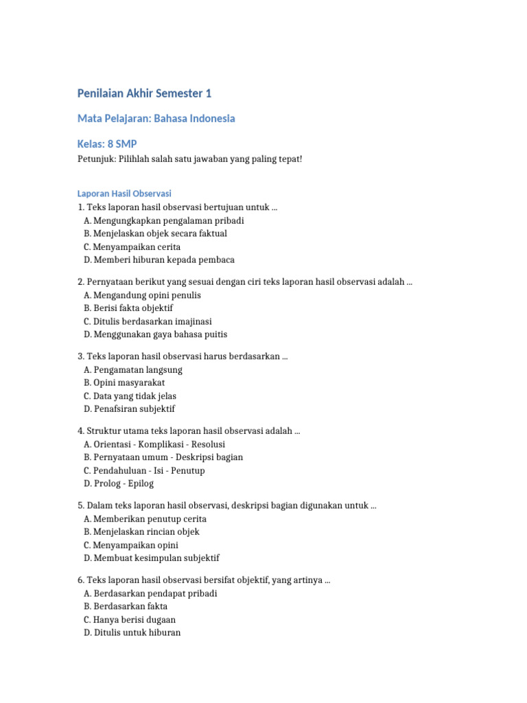 Wajib Tahu Rahasia Menjawab soal bahasa indonesia smp kelas 8 semester 1 kurikulum 2013 Wajib Tahu Rahasia Menjawab soal bahasa indonesia smp kelas 8 semester 1 kurikulum 2013